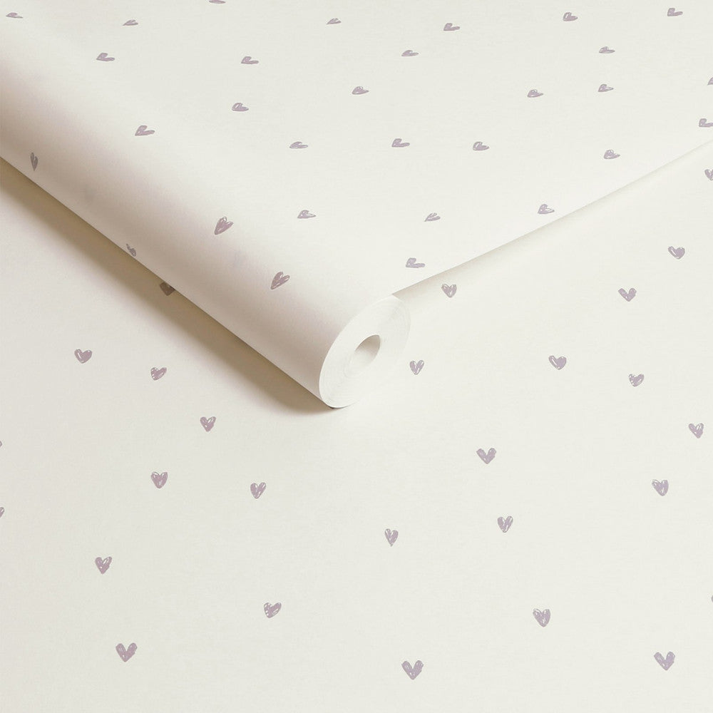 127710 - Ditsy Heart Wallpaper - Lilac - Next