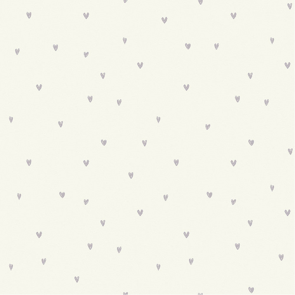 127710 - Ditsy Heart Wallpaper - Lilac - Next