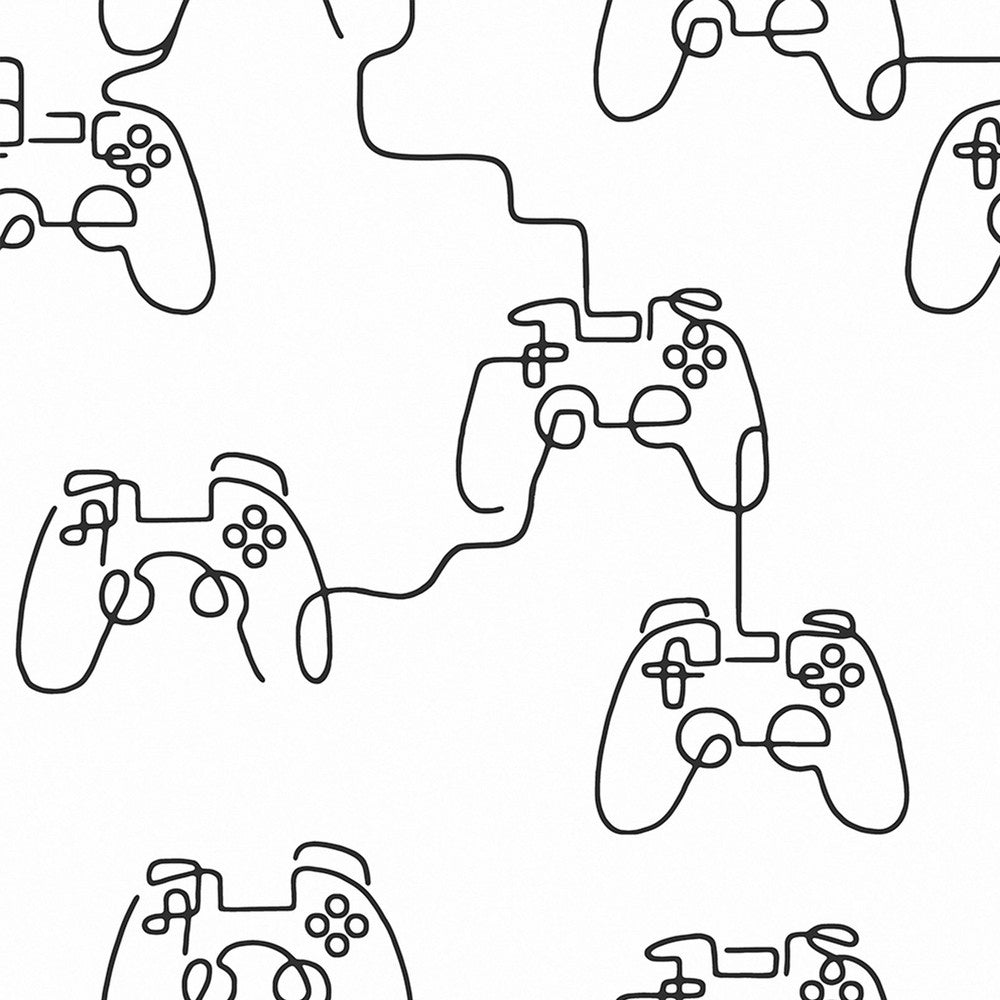 127711 - Gamer Doodle Wallpaper - Black & White - Next
