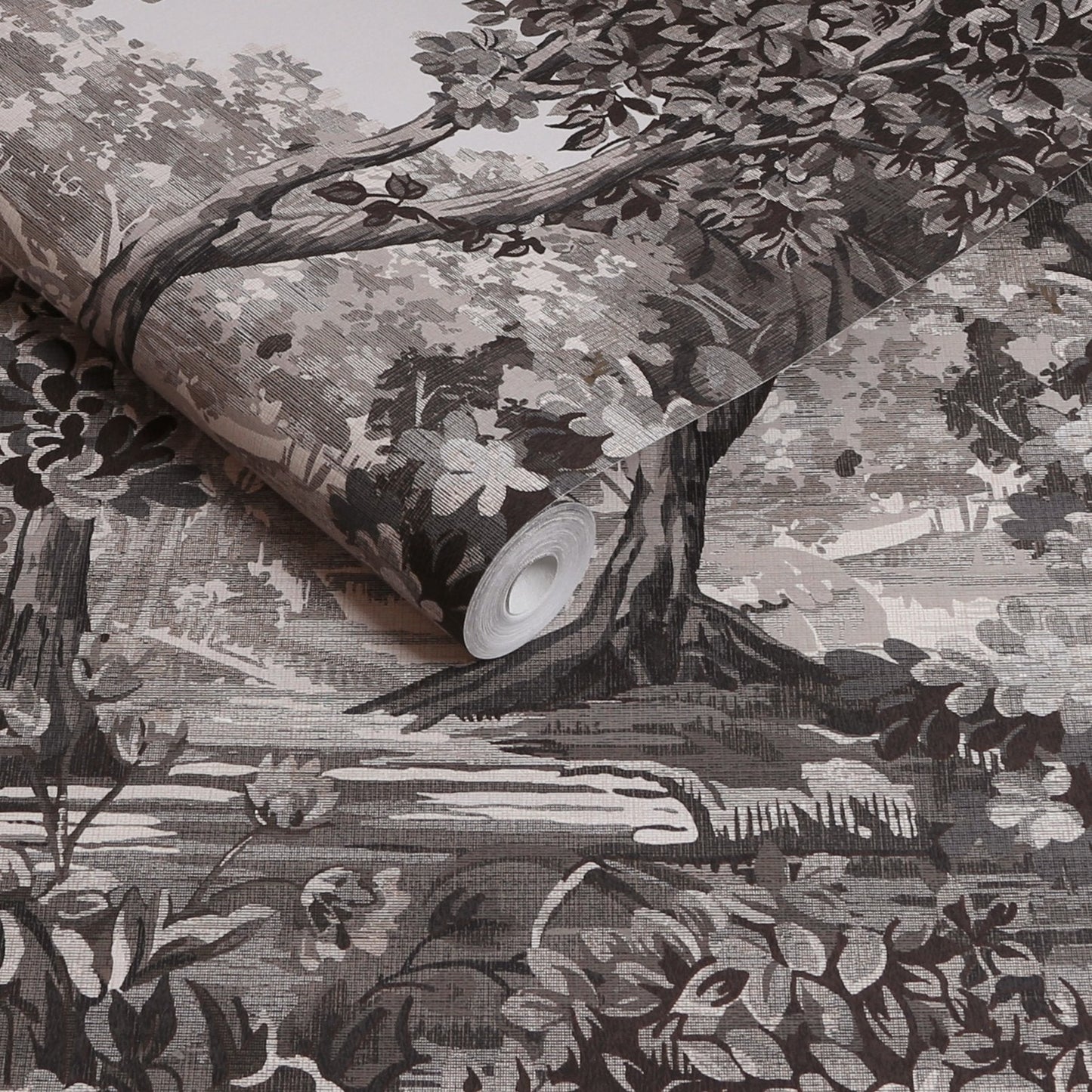127903 - Bodenham Wallpaper - Etching Charcoal - Graham & Brown