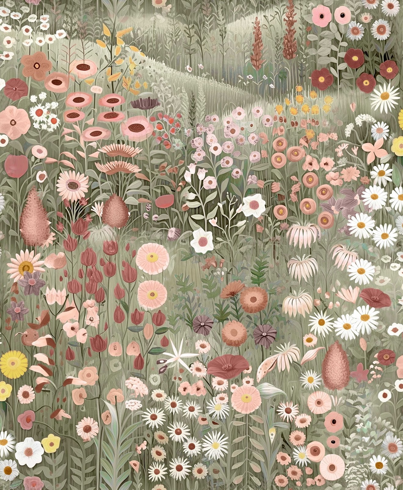 127928 - Glenwhan Wildflower Wallpaper - Dew - Graham & Brown