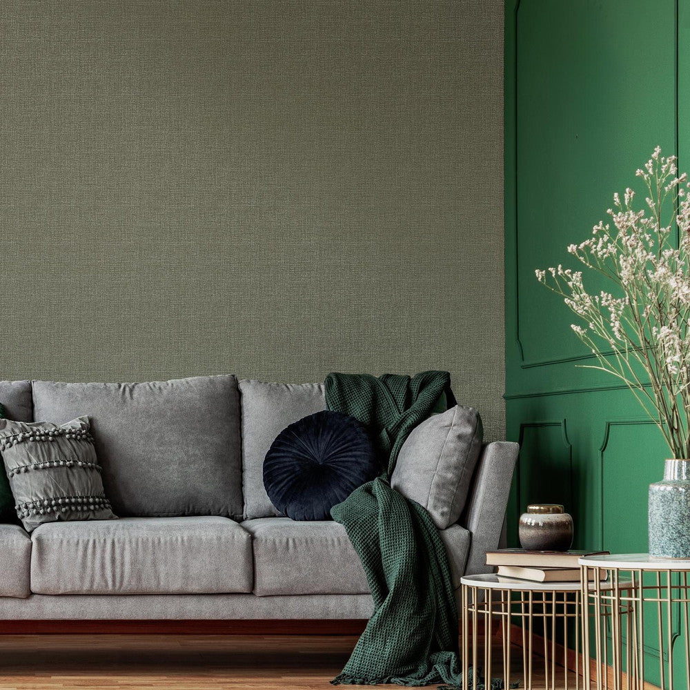 128027 - Breeze Texture Shimmer Wallpaper - Green - Boutique Luxury