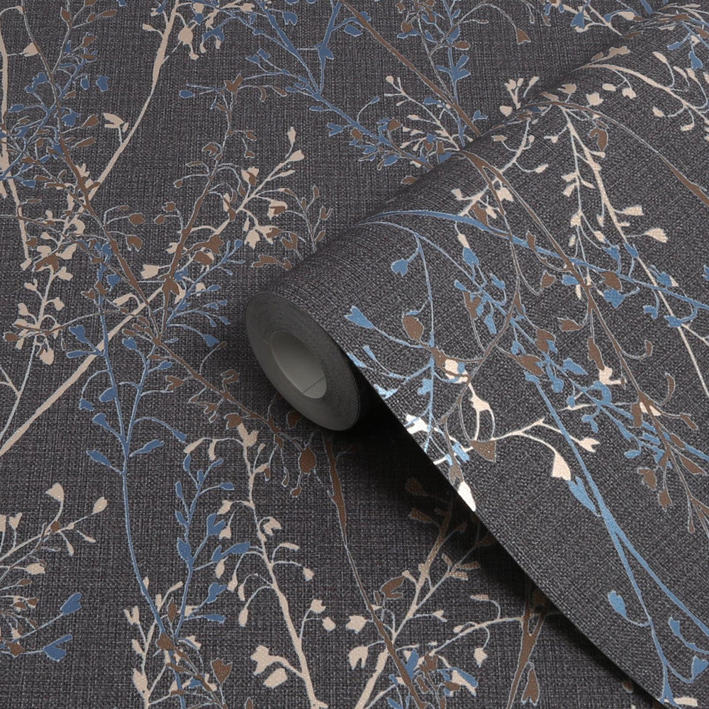 128036 - Breeze Sprig Wallpaper - Blue - Boutique Luxury