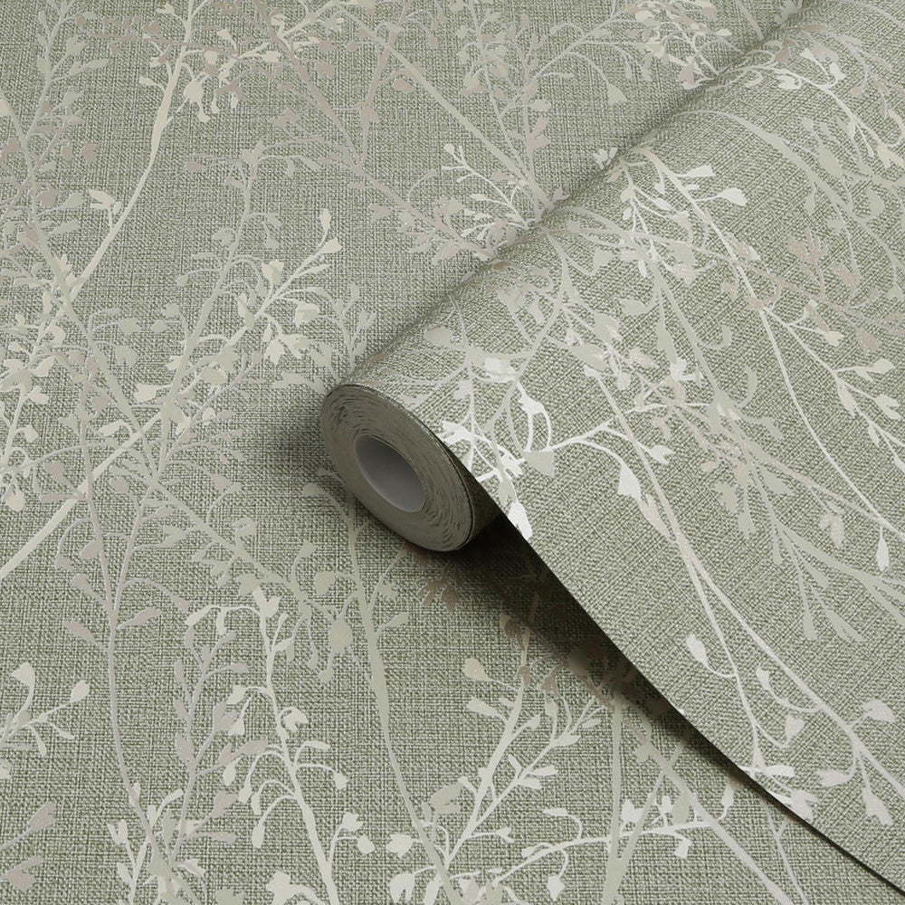 128039 - Breeze Sprig Wallpaper - Green - Boutique Luxury