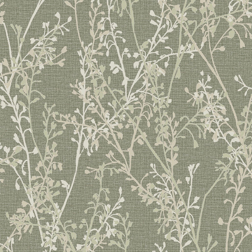 128039 - Breeze Sprig Wallpaper - Green - Boutique Luxury