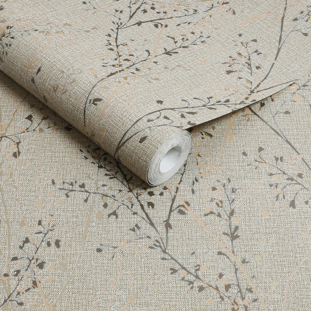 128042 - Breeze Sprig Wallpaper - Natural - Boutique Luxury