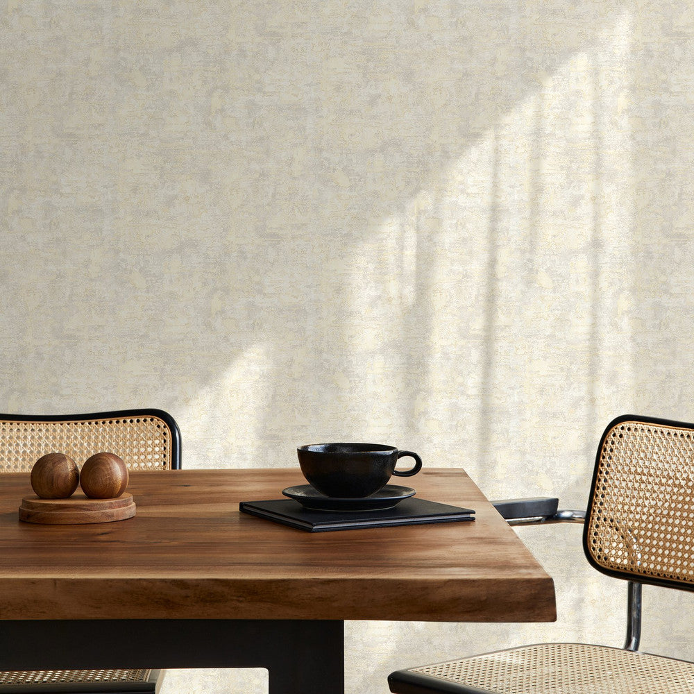 128784 - Ornamental Texture Wallpaper - Pale Gold - Boutique Luxury