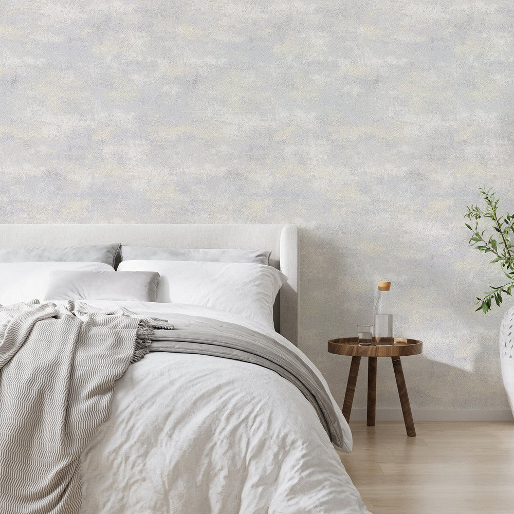 128793 - Urban Plaster Wallpaper - Silver - Boutique Luxury