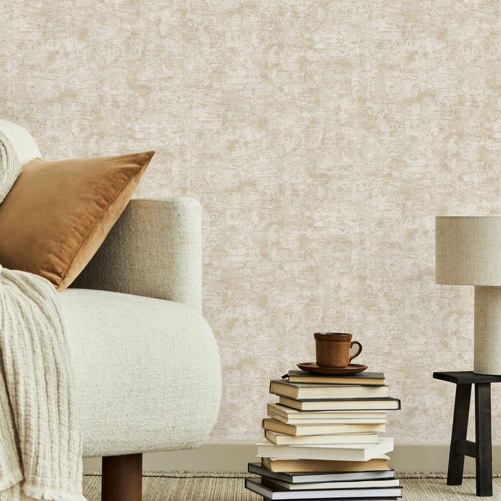 128808 - Ornamental Texture Wallpaper - Cream - Boutique Luxury