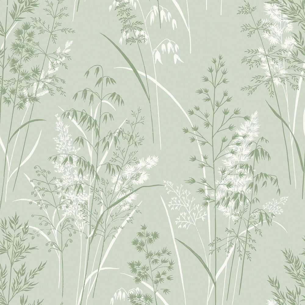 128824 - Leaf Sprigs Wallpaper - Sage - Next
