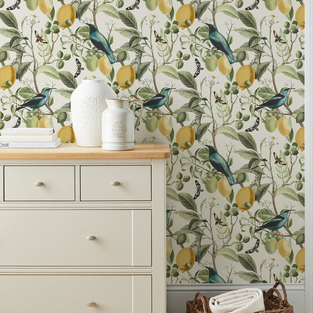 128833 - Fruit Tree Wallpaper - Spring Neutral - Next