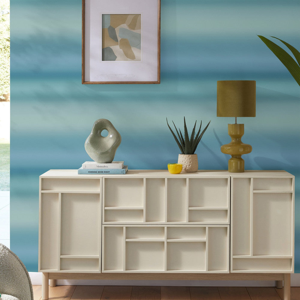 128842 - Ocean Ombre Wallpaper - Teal Blue - Next