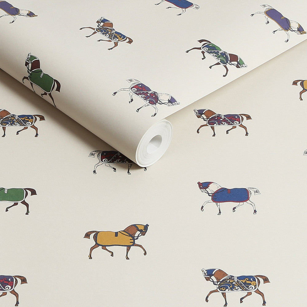 128905 - Regal Horse Wallpaper - Cream - Joules