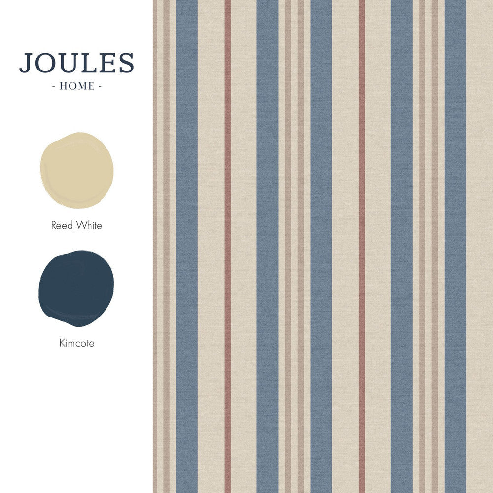 128926 - Grove Stripe Wallpaper - Pink & Blue - Joules