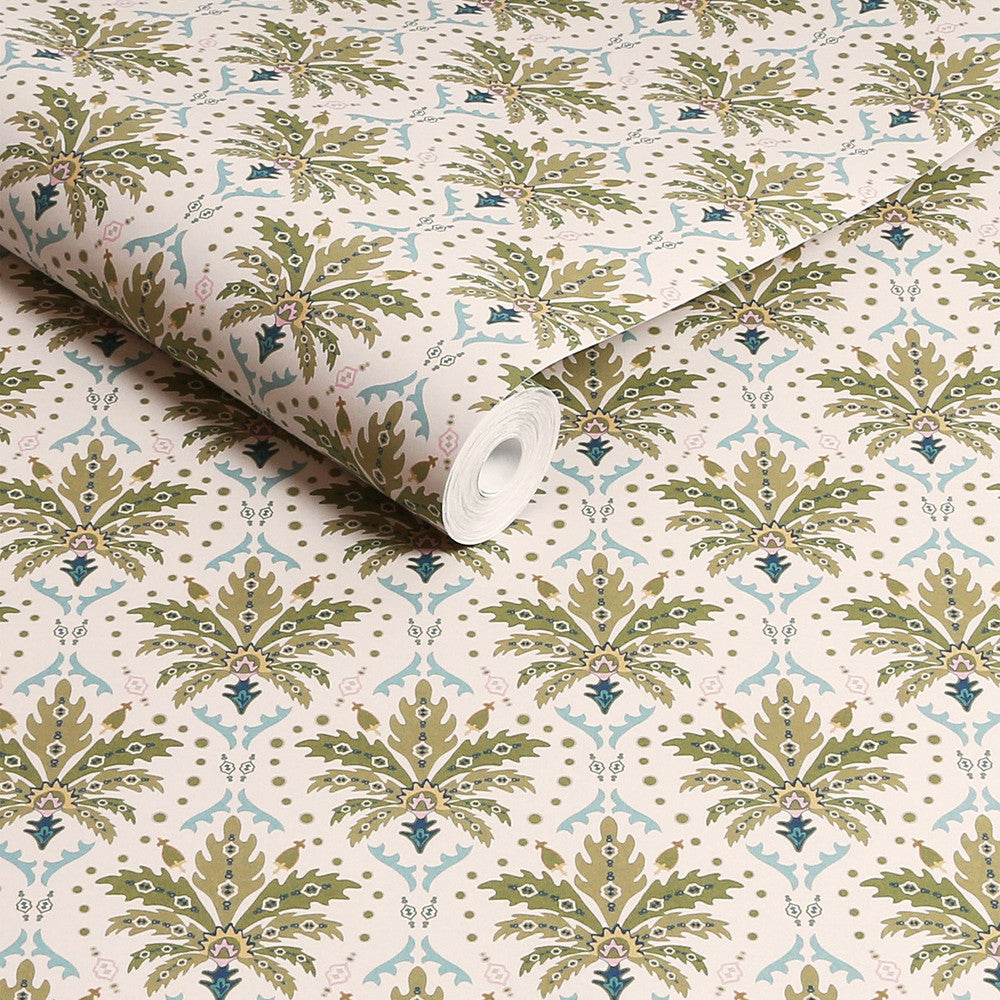 128935 - Palm Geo Wallpaper - Cream - Joules