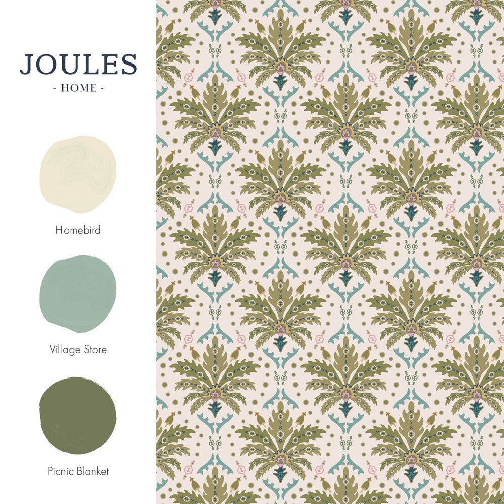 128935 - Palm Geo Wallpaper - Cream - Joules