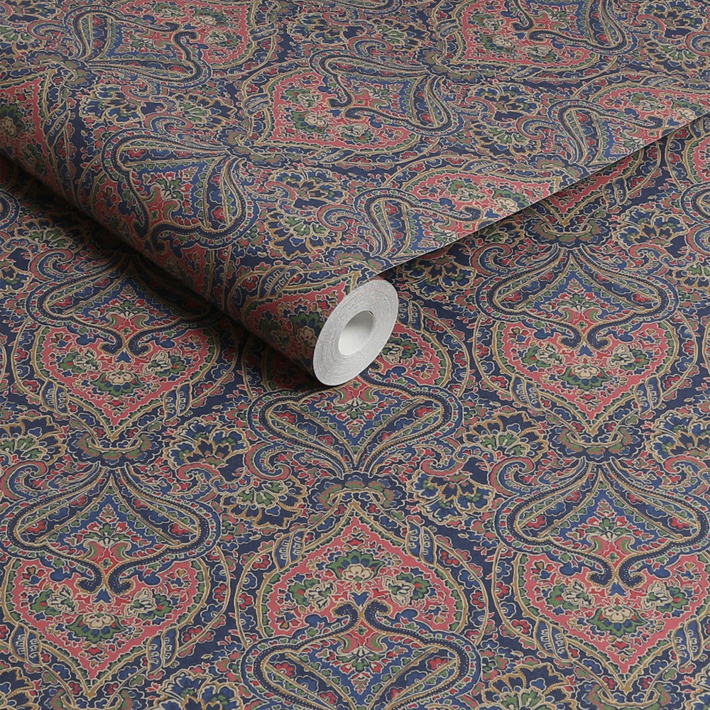 128953 - Opulent Paisley Wallpaper - Navy - Joules