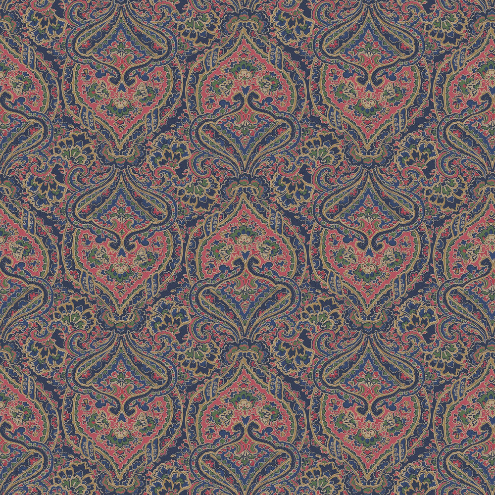 128953 - Opulent Paisley Wallpaper - Navy - Joules