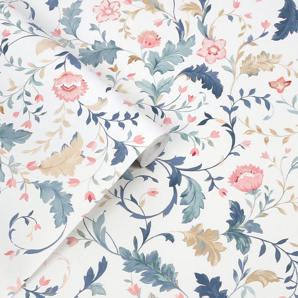 130099 - Litton Wallpaper - Dusky Seaspray - Laura Ashley