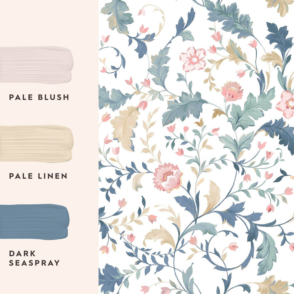 130099 - Litton Wallpaper - Dusky Seaspray - Laura Ashley