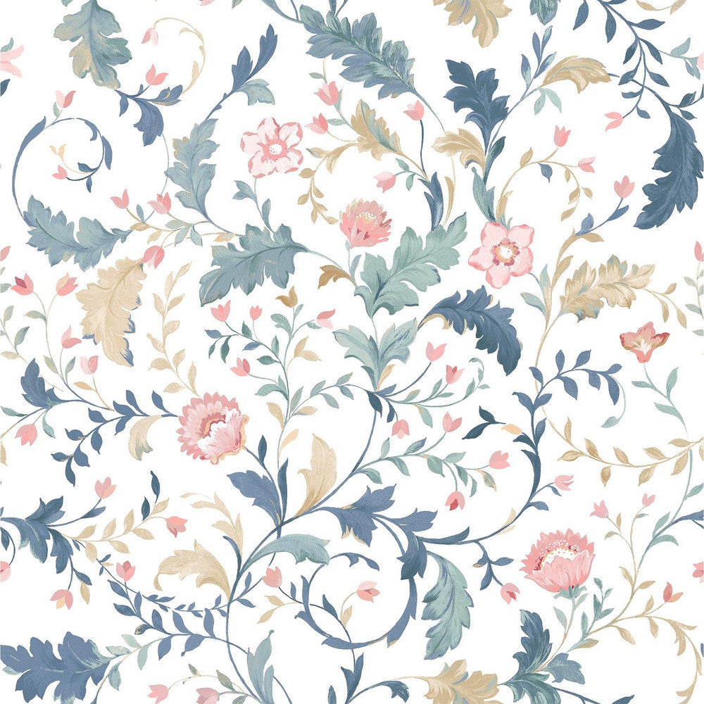 130099 - Litton Wallpaper - Dusky Seaspray - Laura Ashley