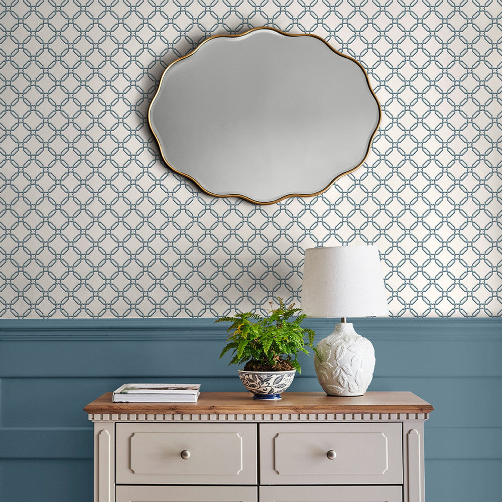 130100 - Westminster Wallpaper - Dusky Seaspray - Laura Ashley