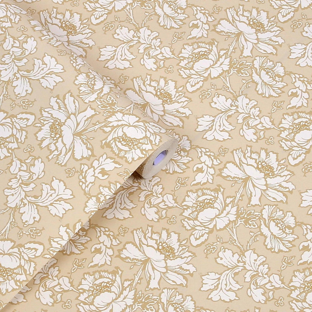 130101 - Tamara Wallpaper - Gold - Laura Ashley
