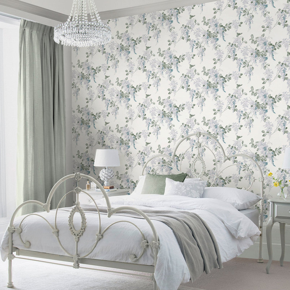 130106 - Mirabelle Wallpaper - Pale Seaspray - Laura Ashley
