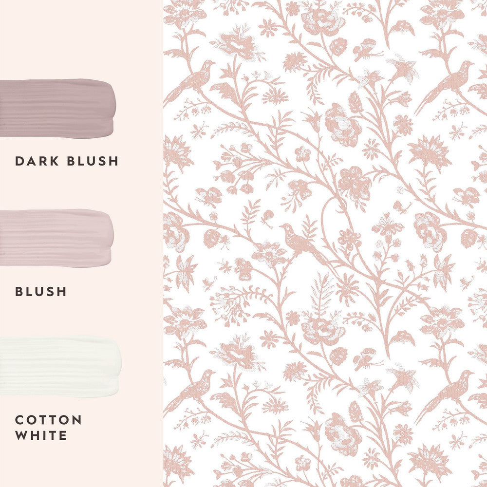 130108 - Shepherd's Purse Wallpaper - Dark Blush - Laura Ashley