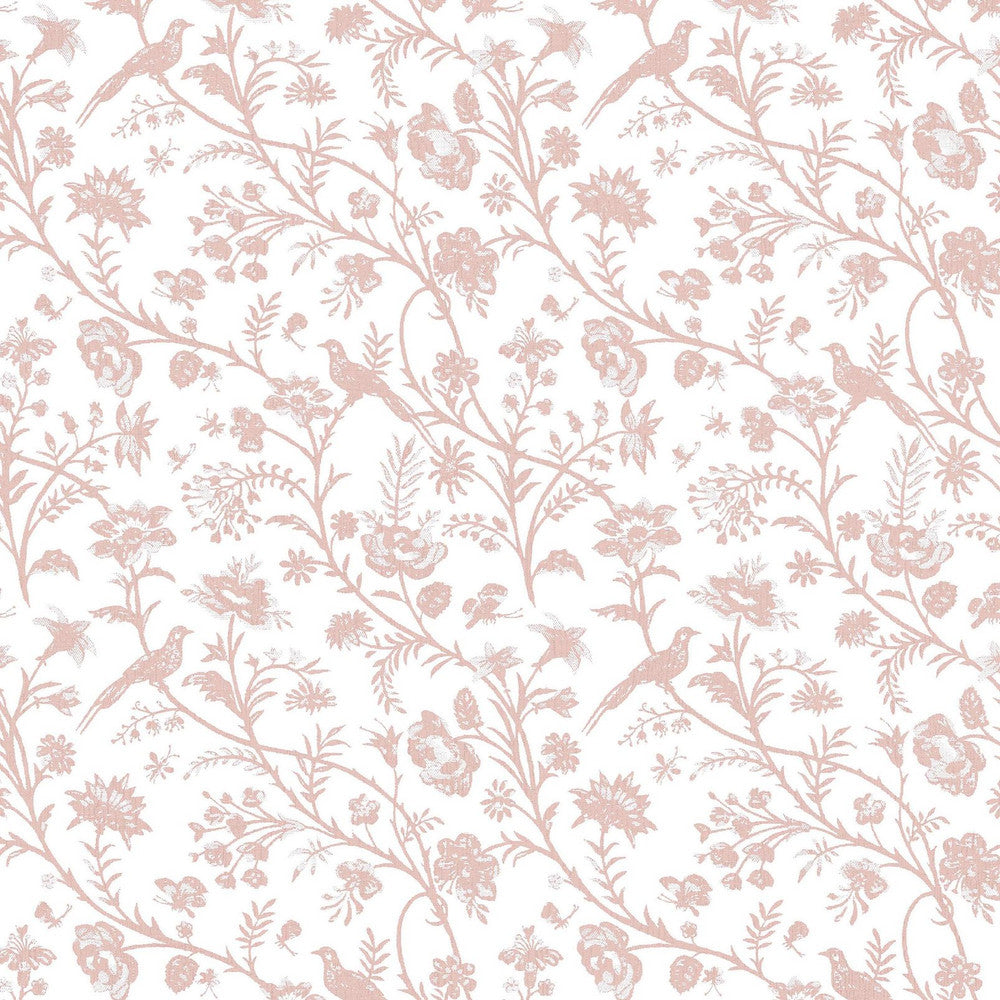 130108 - Shepherd's Purse Wallpaper - Dark Blush - Laura Ashley