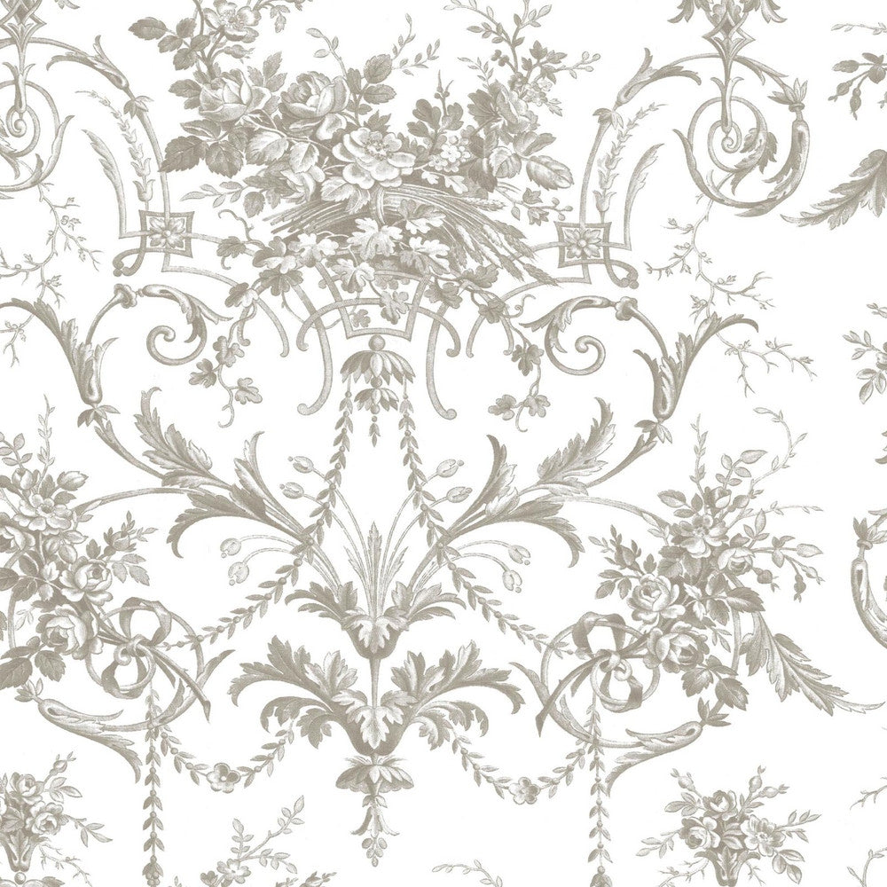 130111 - Tuileries Wallpaper - Dark Dove Grey - Laura Ashley