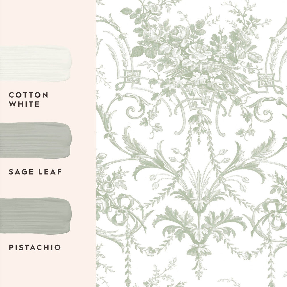 130112 - Tuileries Wallpaper - Sage Green - Laura Ashley
