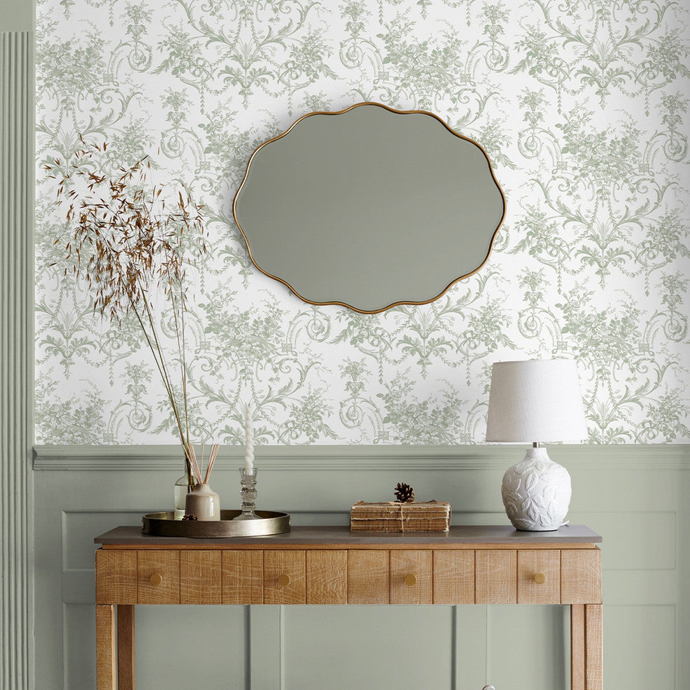 130112 - Tuileries Wallpaper - Sage Green - Laura Ashley