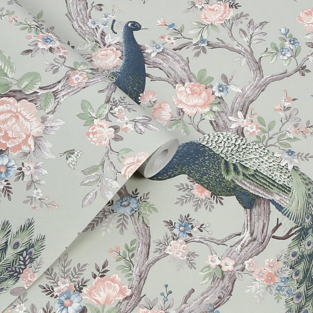 130113 - Belvedere Wallpaper - Sage Green - Laura Ashley