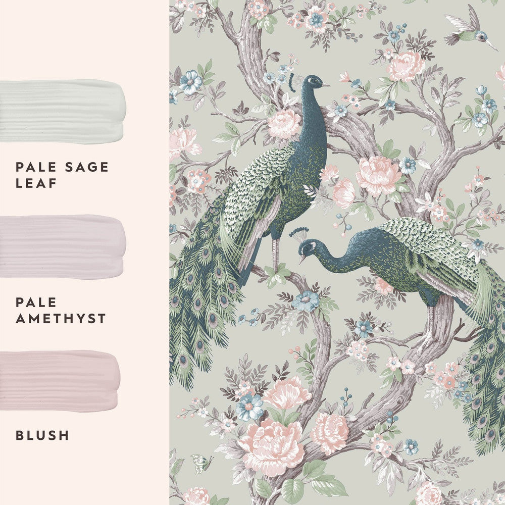 130113 - Belvedere Wallpaper - Sage Green - Laura Ashley