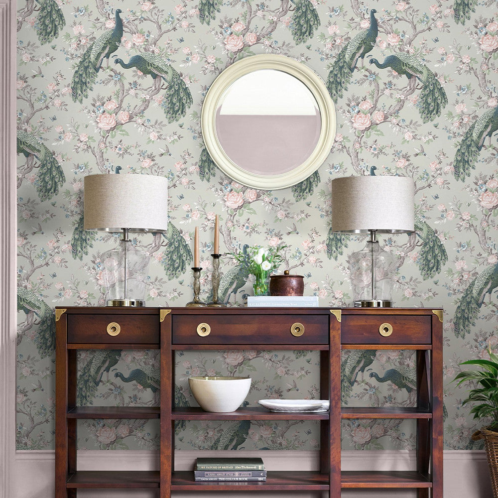 130113 - Belvedere Wallpaper - Sage Green - Laura Ashley