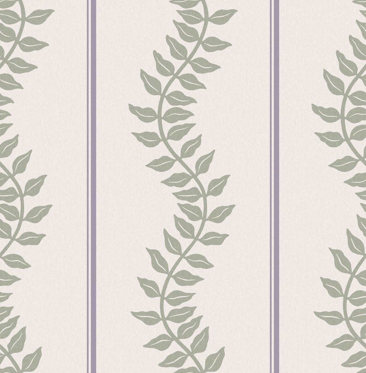 130293 - Laurel Leaf Stripe Wallpaper - Mauve & Sage - Graham & Brown