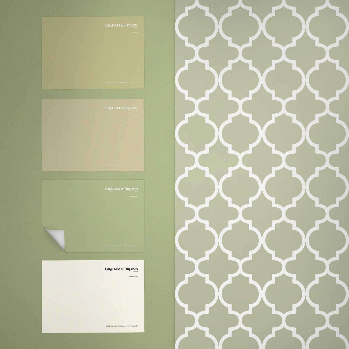 130299 - Trellia Wallpaper - Sage - Graham & Brown
