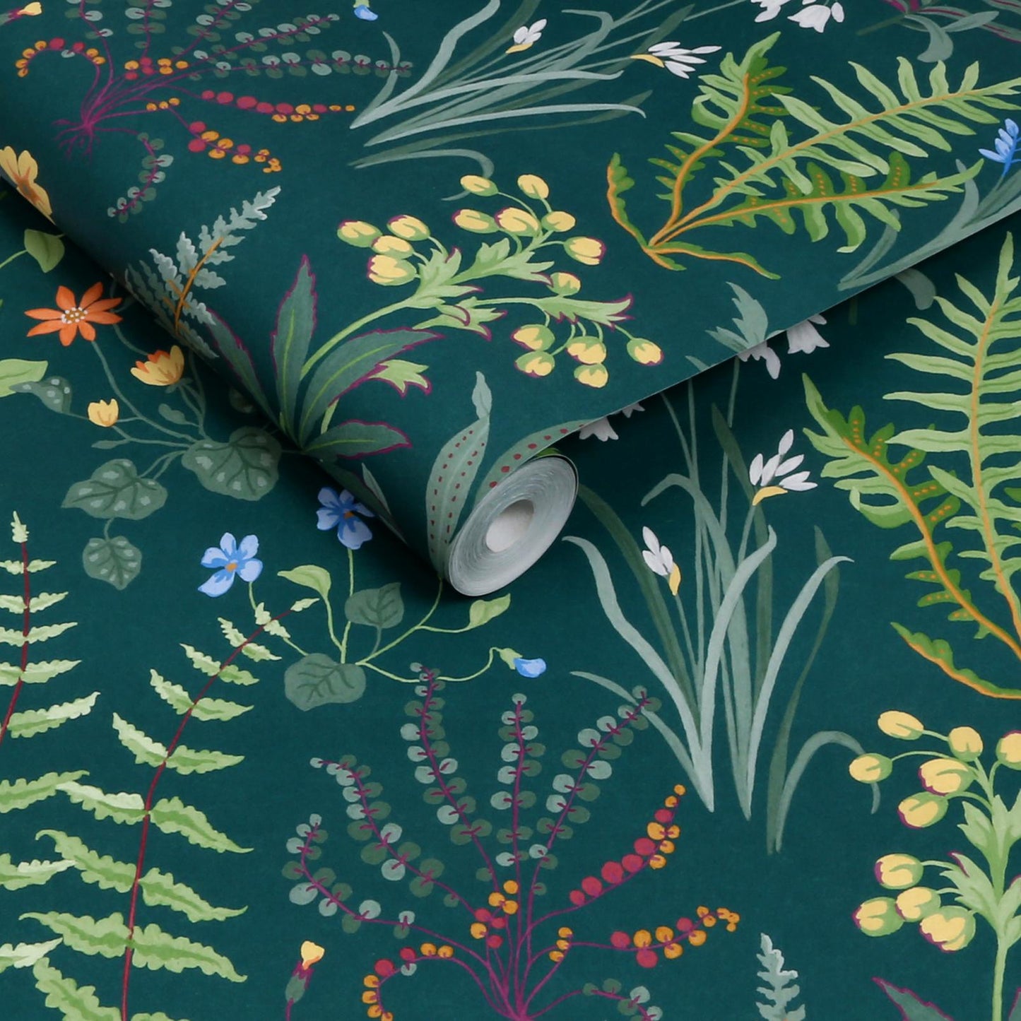 130314 - Oshibana Wallpaper - Navy & Green - Graham & Brown