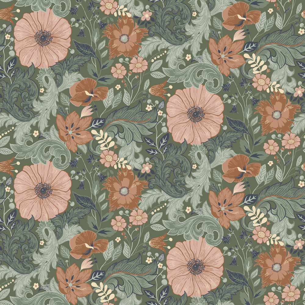 13113 - Victor Wallpaper - Green - Midbec