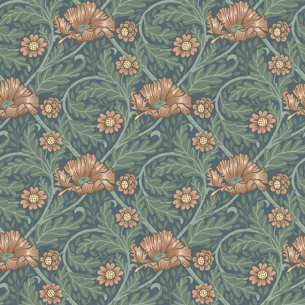 13117 - Esther Wallpaper - Blue - Midbec