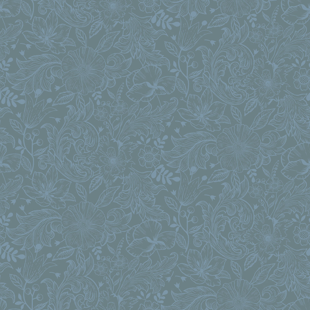 13128 - Wilma Wallpaper - Blue/Gray - Midbec