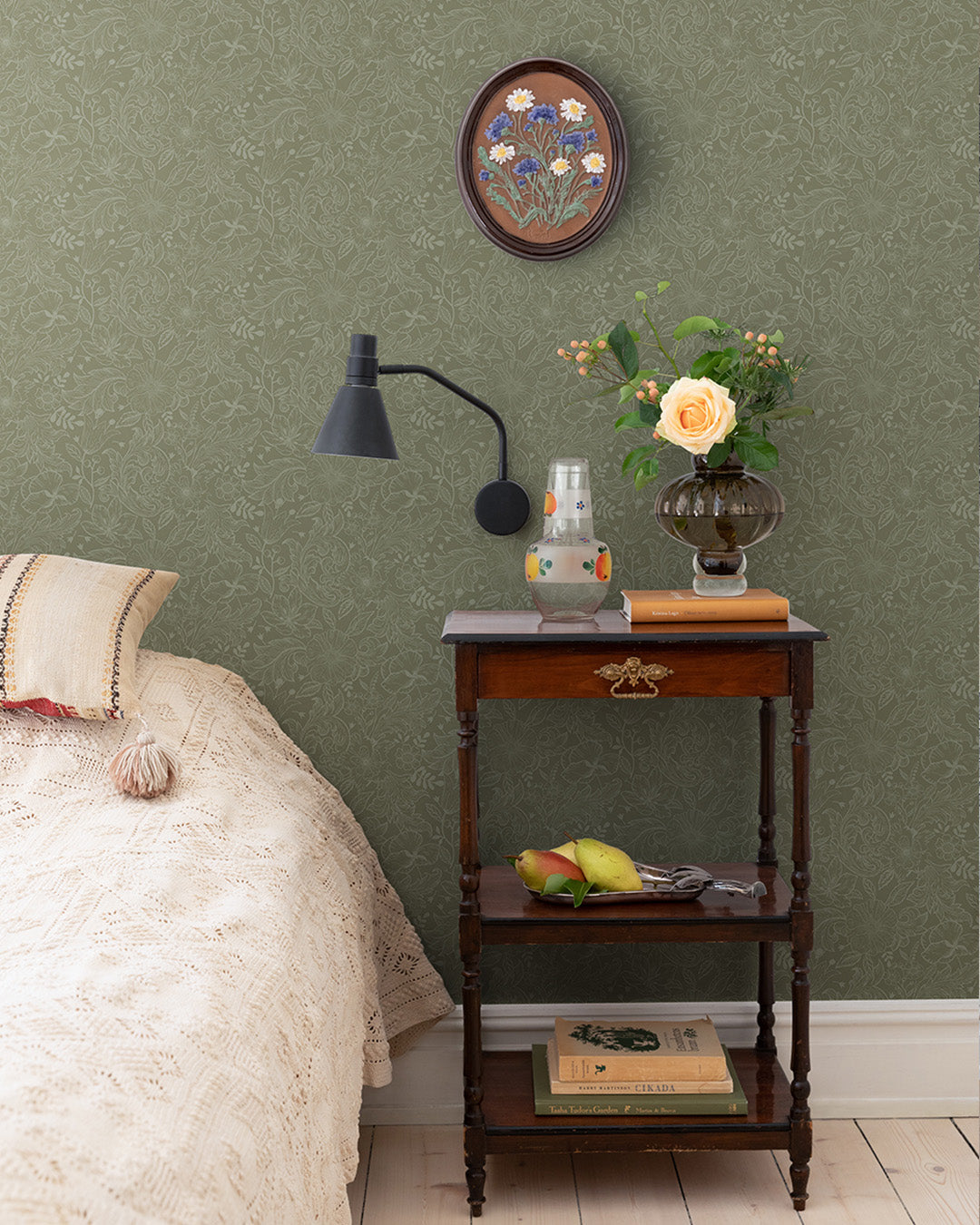 13129 - Wilma Wallpaper - Green - Midbec