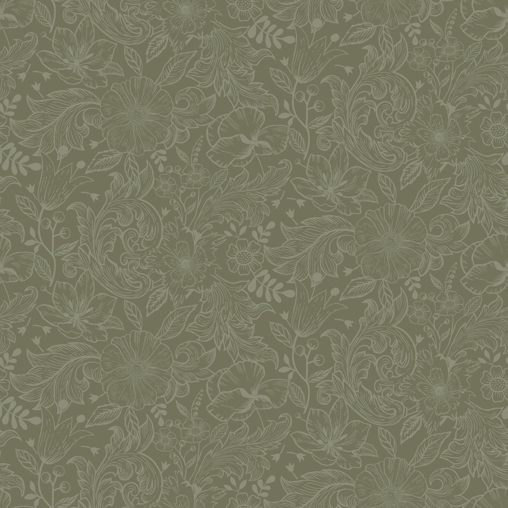 13129 - Wilma Wallpaper - Green - Midbec