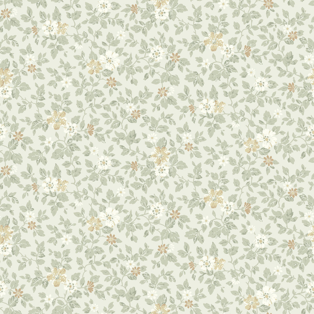 16013 - Linnea Wallpaper - Soft Gray/Green - Midbec
