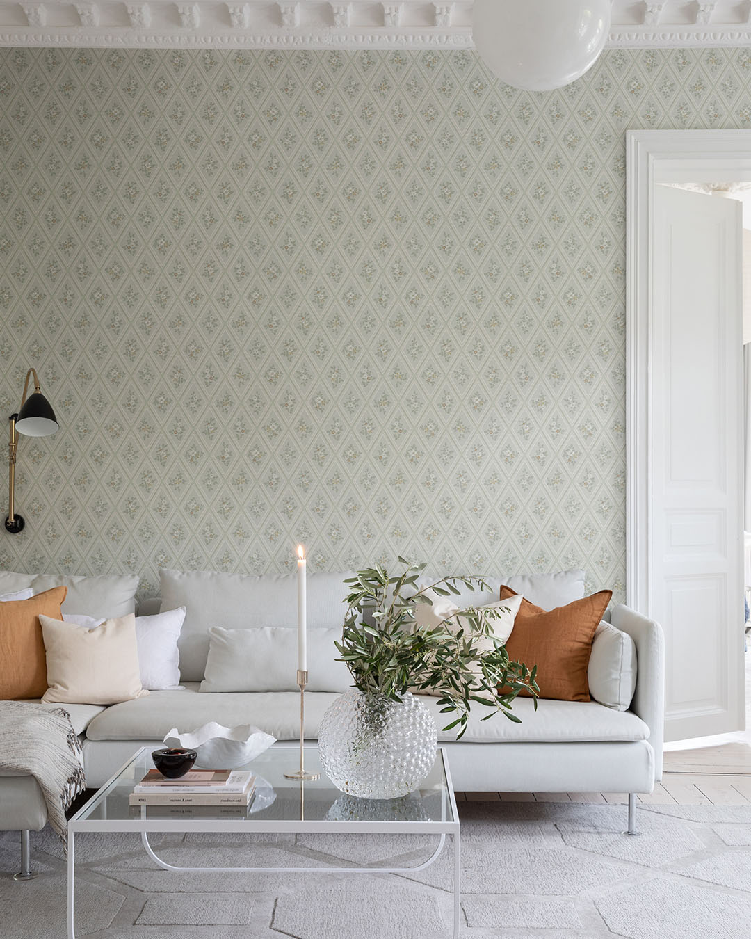 16015 - Trellis Wallpaper - Green - Midbec