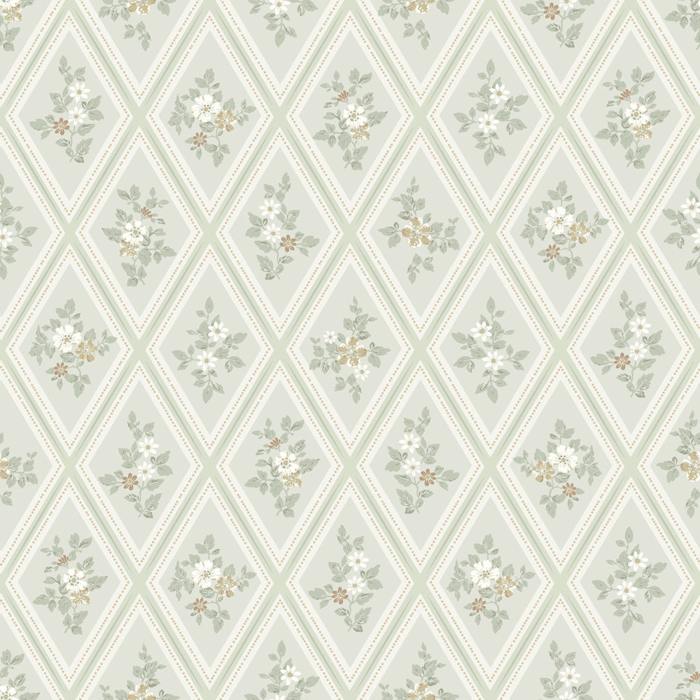 16015 - Trellis Wallpaper - Green - Midbec