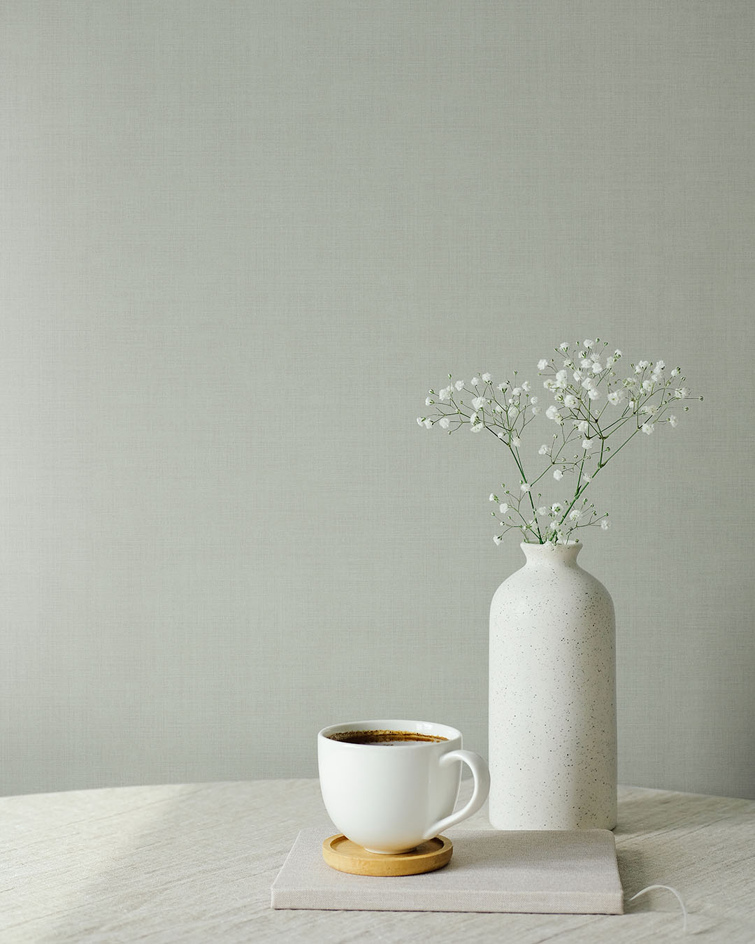 16024 - Jute Wallpaper - Light Green/Gray - Midbec