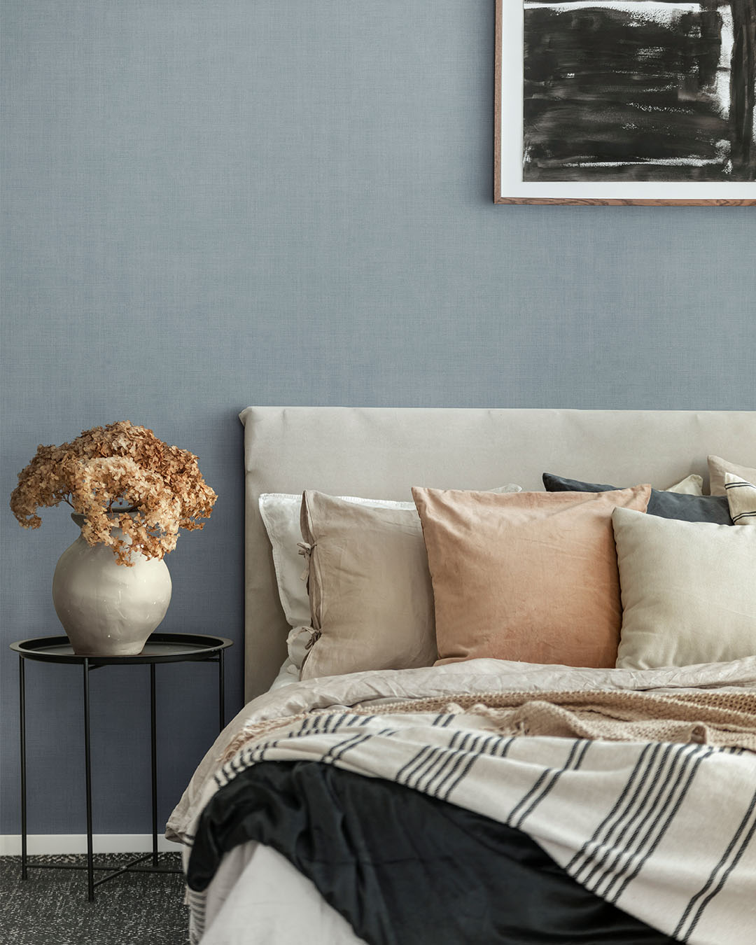16028 - Jute Wallpaper - Dark Blue/Gray - Midbec