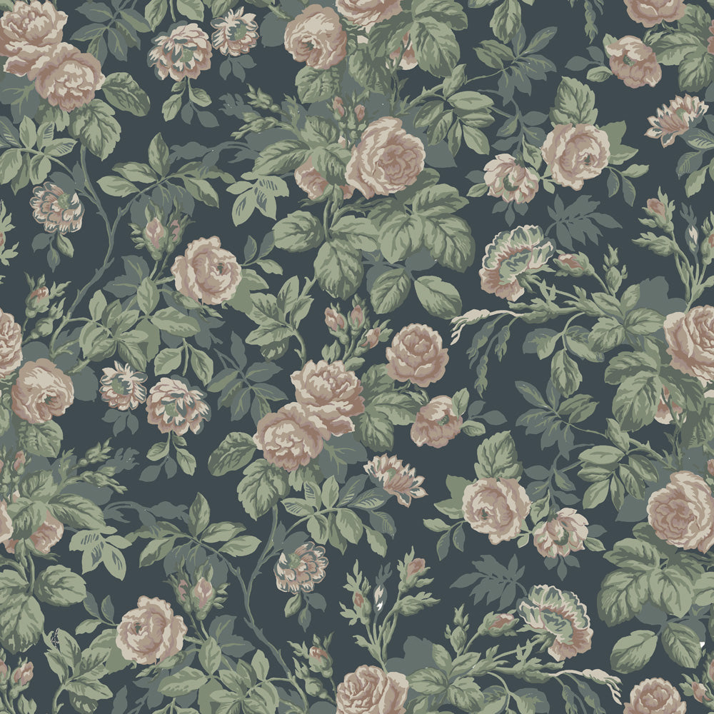 16037 - Rosdalen Wallpaper - Dark Blue - Midbec